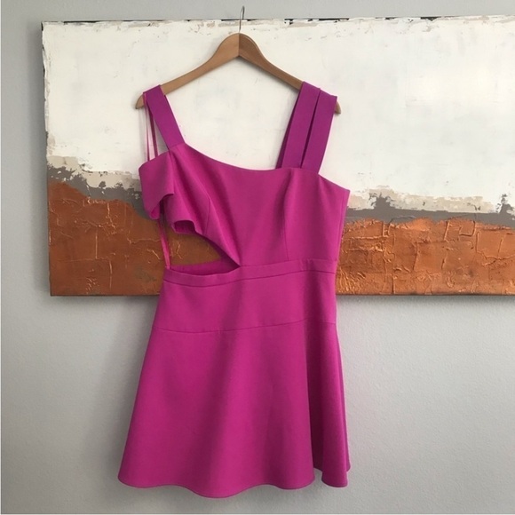 BCBGMaxAzria Kiki Magenta Cutout Dress - Picture 5 of 9